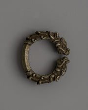 White Metal Dragon Head Bracelet