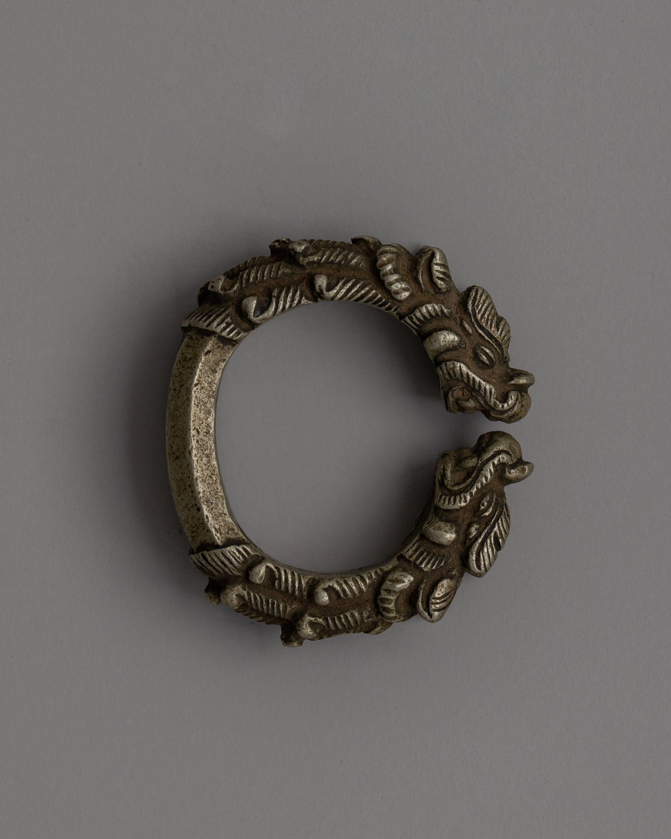White Metal Dragon Head Bracelet