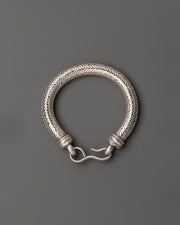 Tibetan Braided Silver Bracelet | Handmade Pure Silver Tribal Bangle