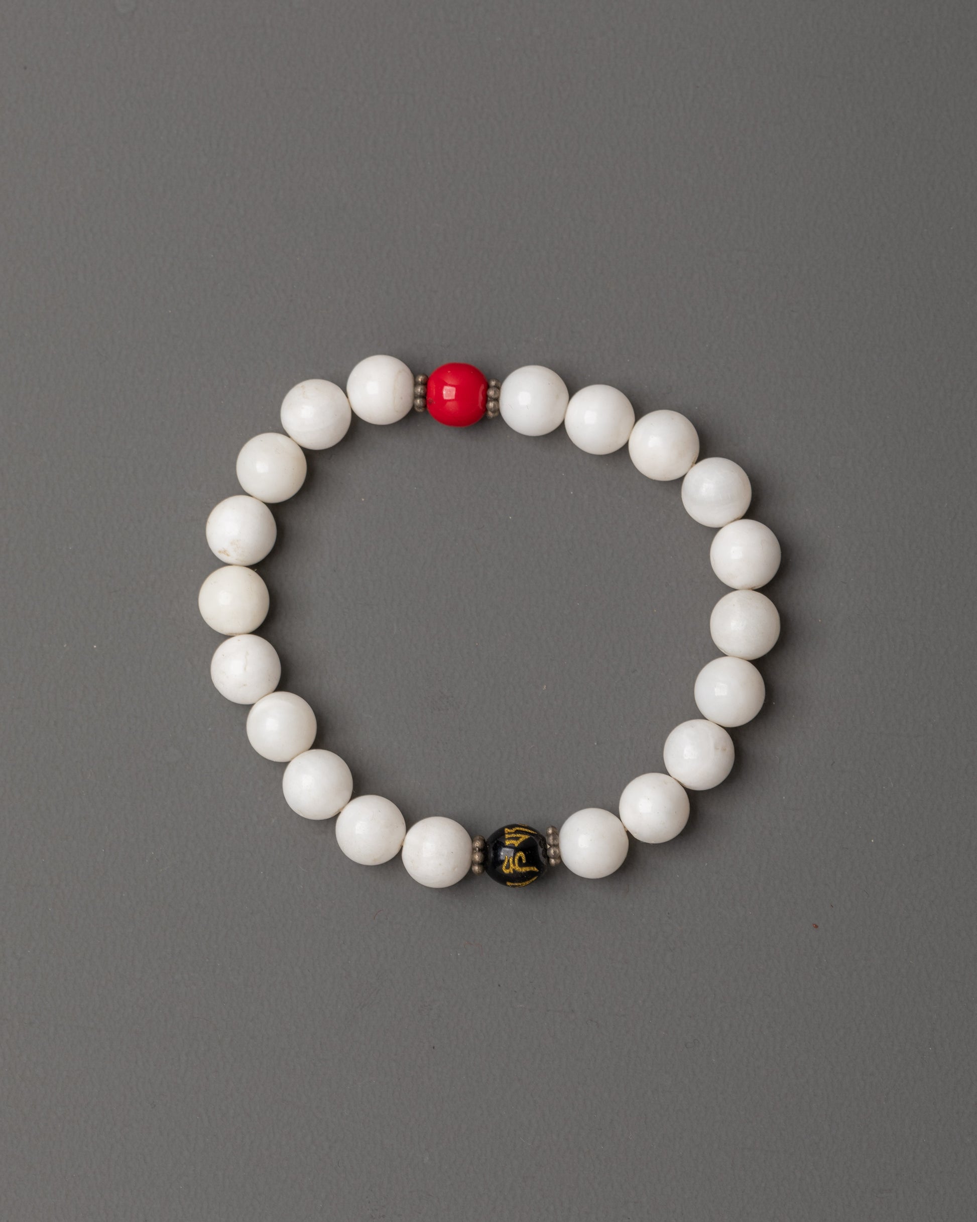 Handmade White Beaded Bracelet