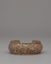 Ornate White Metal Bracelet