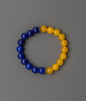 Yellow and Blue Bead Bracelet