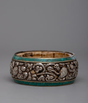 Silver Buddhist Bangle