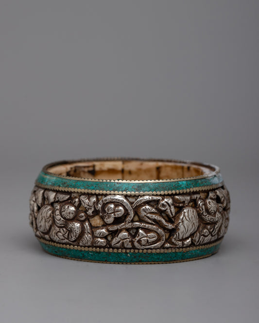 Silver Buddhist Bangle