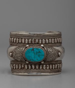 Silver Turquoise Bracelet Cuff