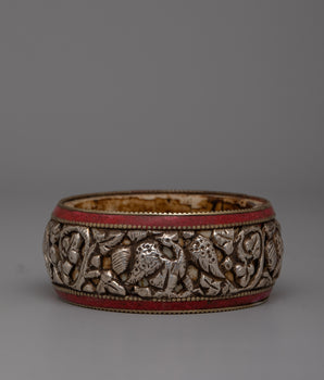 Tibetan Stone Border Bangle