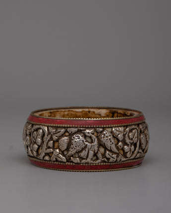 Tibetan Stone Border Bangle
