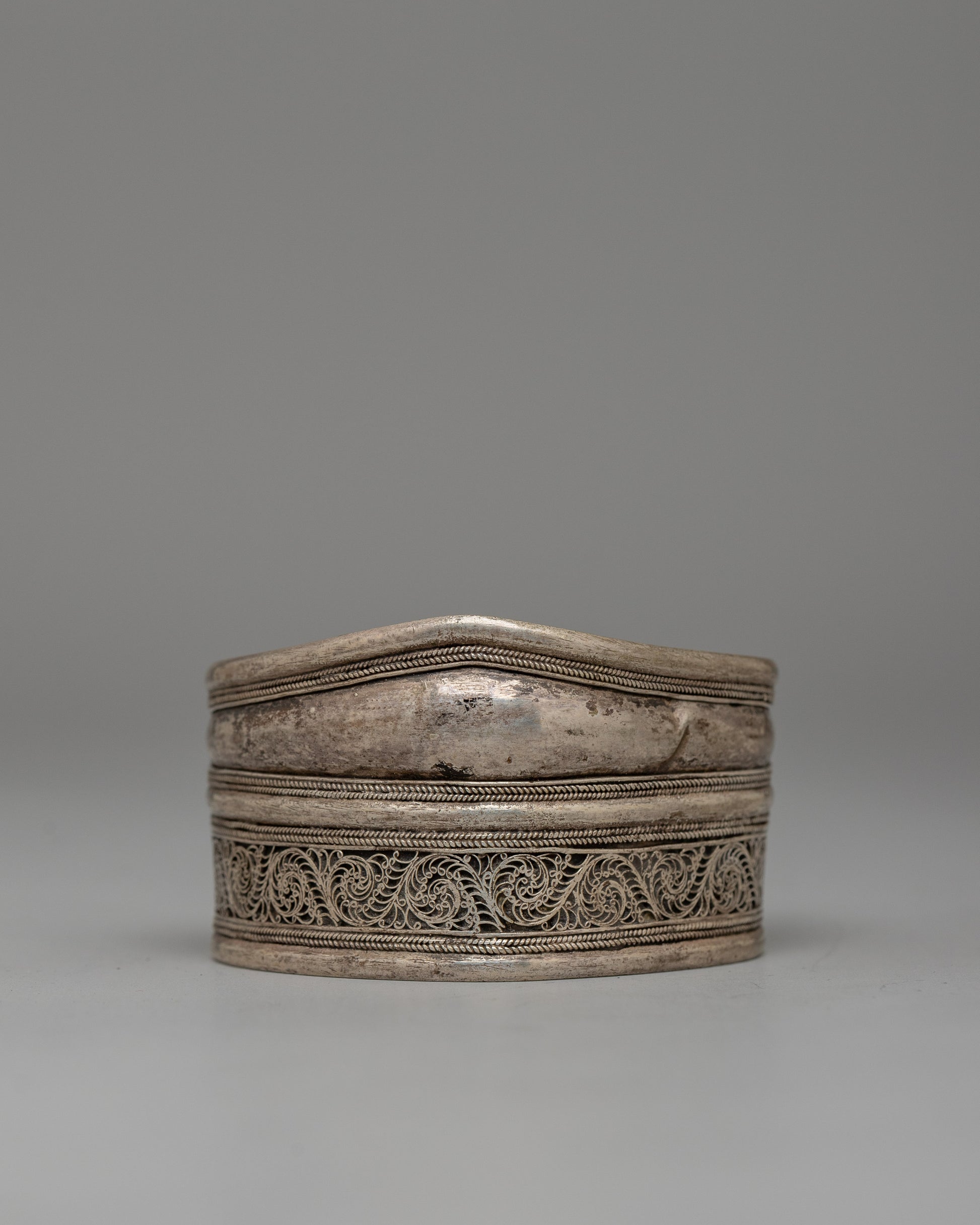 White Metal Filigree Bracelet