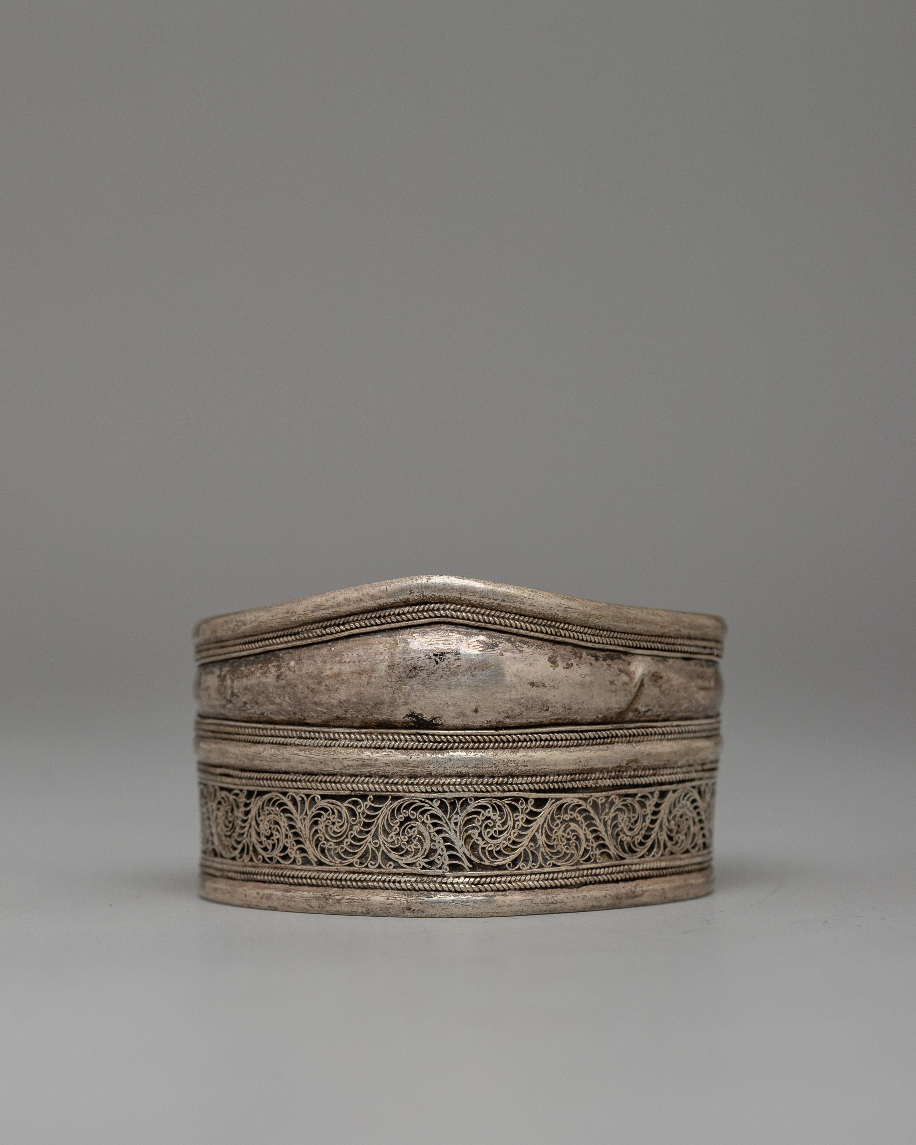 White Metal Filigree Bracelet