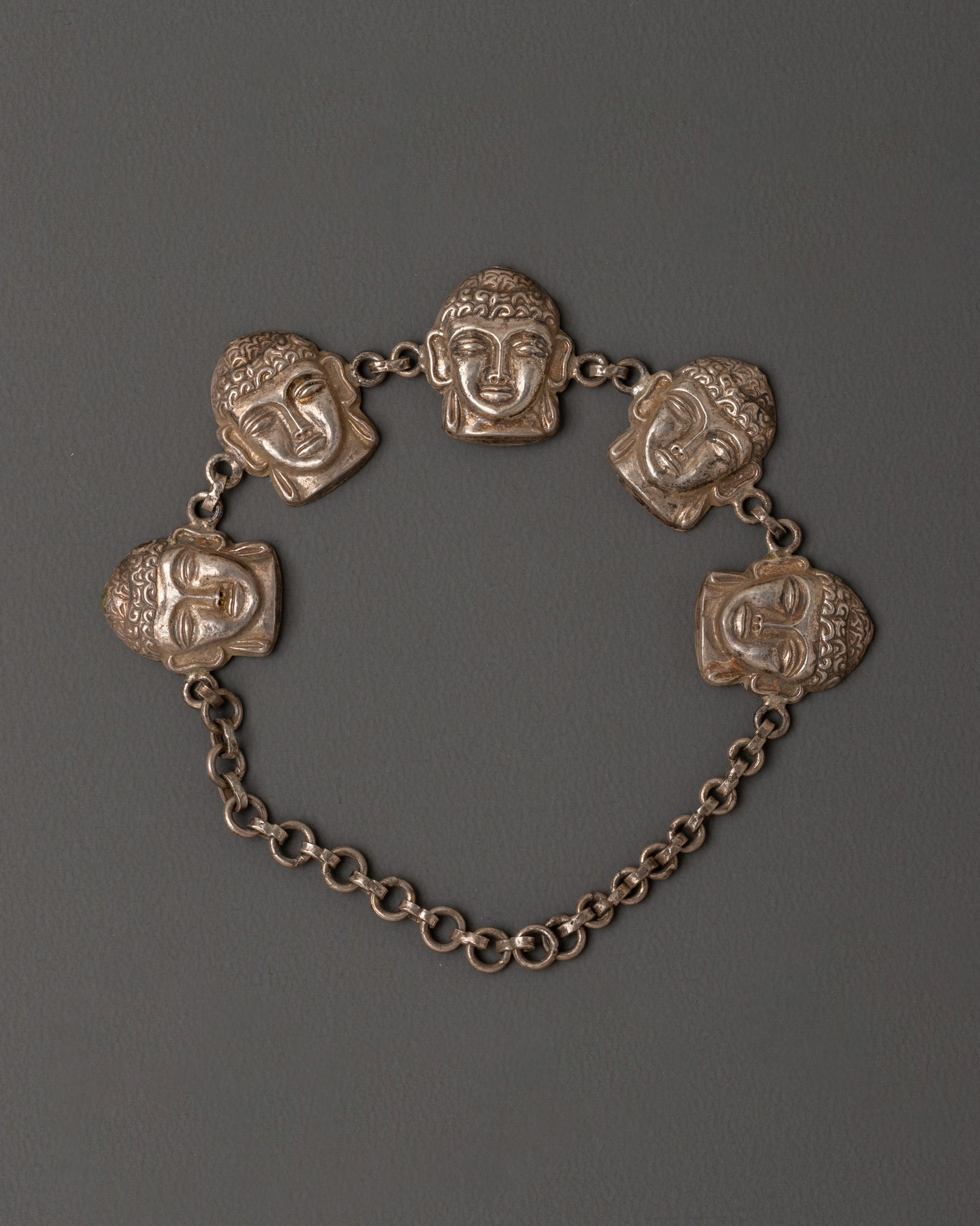 Silver Buddha charm bracelet