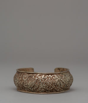 White Metal Tibetan Bracelet