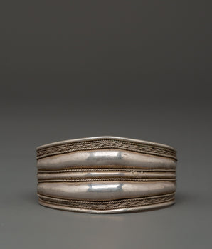 Sterling Silver Tibetan Cuff Bracelet