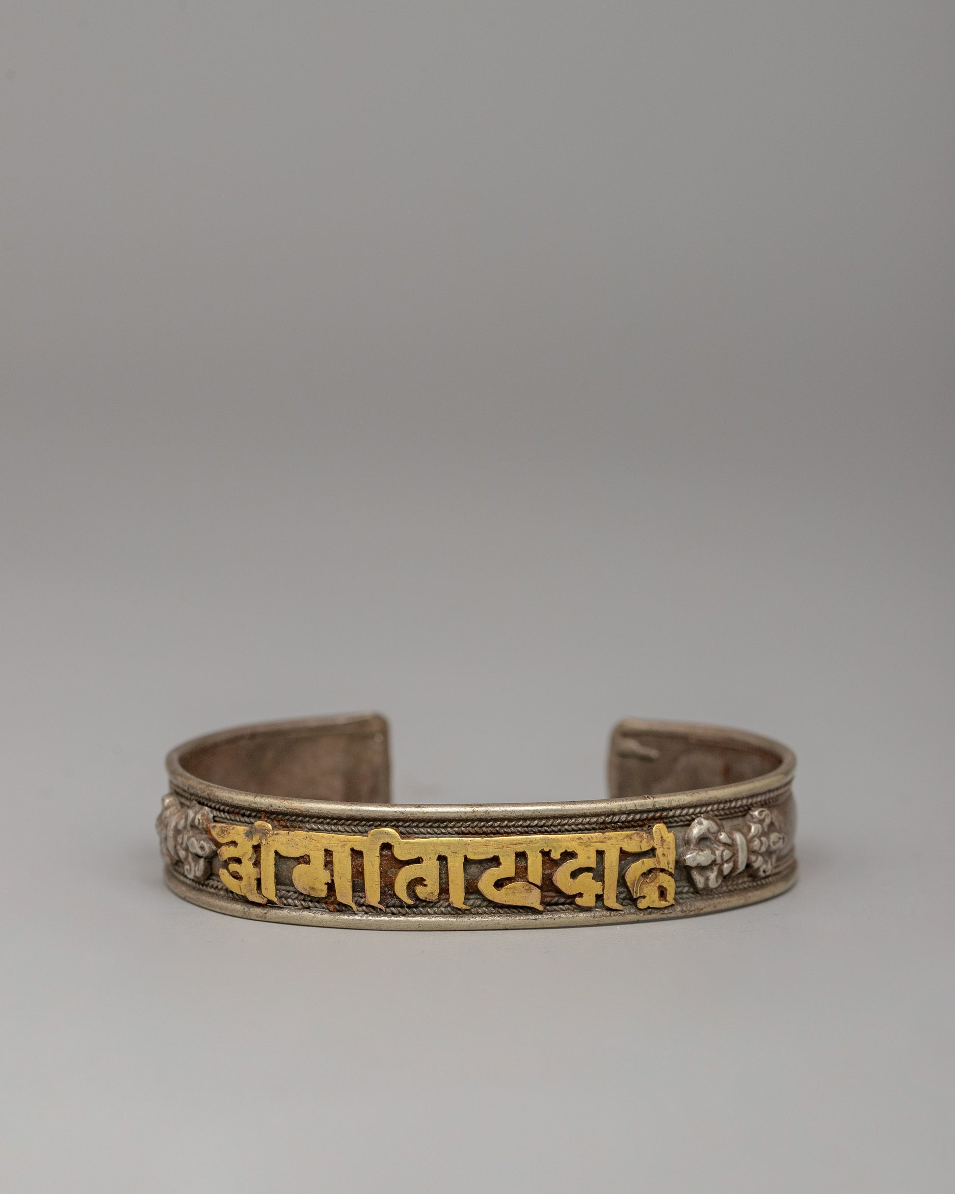 Handmade Cuff Bracelet with Mantra Engraving