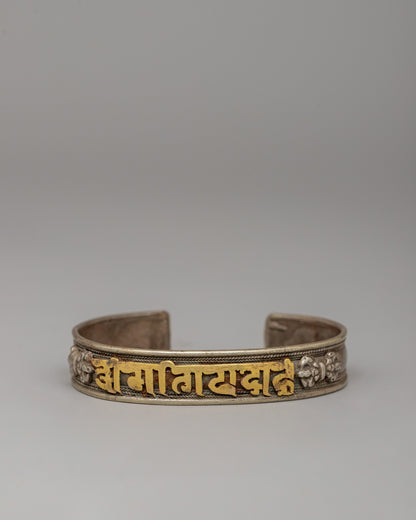 Handmade Cuff Bracelet with Mantra Engraving