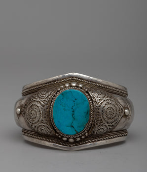  Silver Bracelet with Turquoise