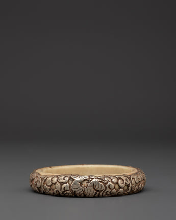 Silver And White Resin Bracelet