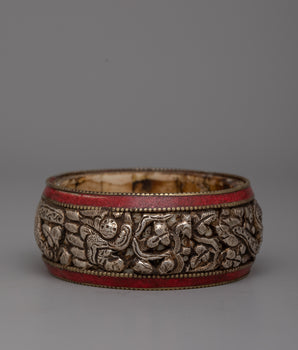 Tibetan Silver Bangle Bracelet 