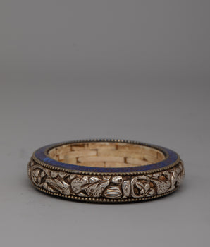 Lapis Lazuli Stone Border Bangle