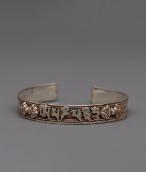 Handcrafted Tibetan Sterling Silver Bracelet 