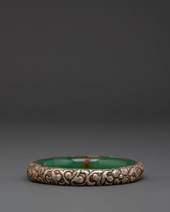 Silver-plated spiritual bangle 