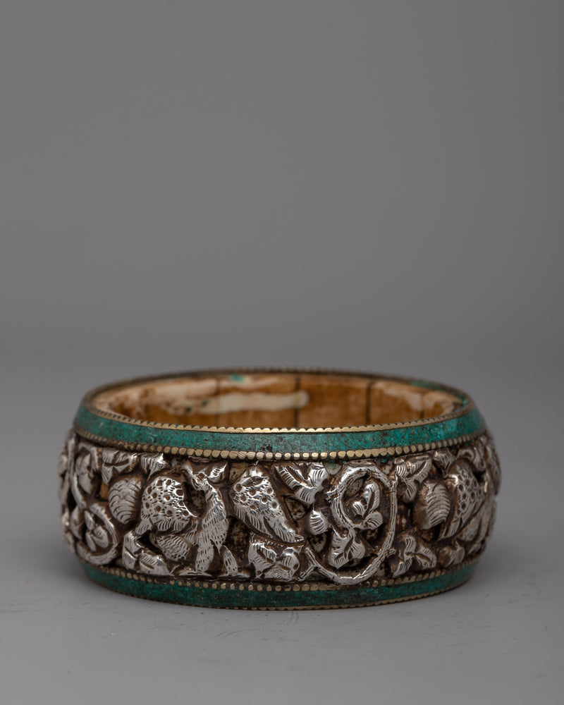 Silver Carved on Bangle
