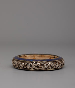 Silver Bangle with Lapis Lazuli 