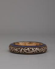 Silver Bangle with Lapis Lazuli