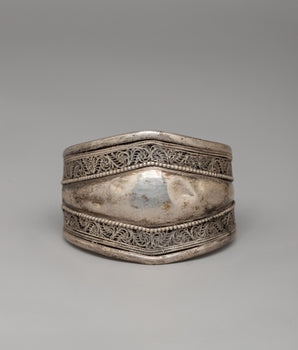 White Metal Filigree Tribal Bracelet