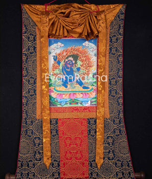 Brocaded Bodhisattva Vajrapani Thangka