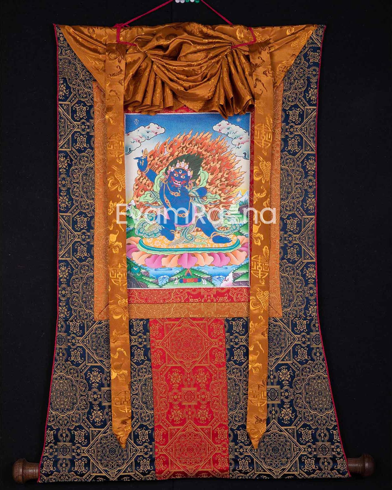 Brocaded Bodhisattva Vajrapani Thangka