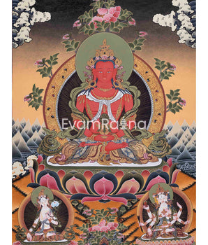 Buddha Amitayus Painted Thangka 