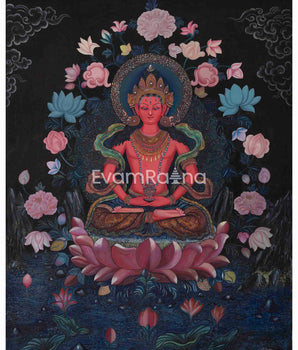 Buddha Amitayus Print | Newari Thangka Art | Wall Hanging Decors