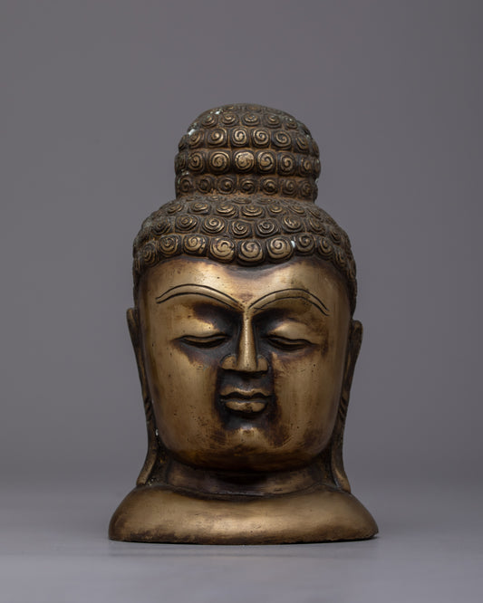 Handcrafted Brass Buddha Head