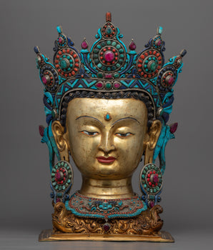 Golden Buddha Head Statue