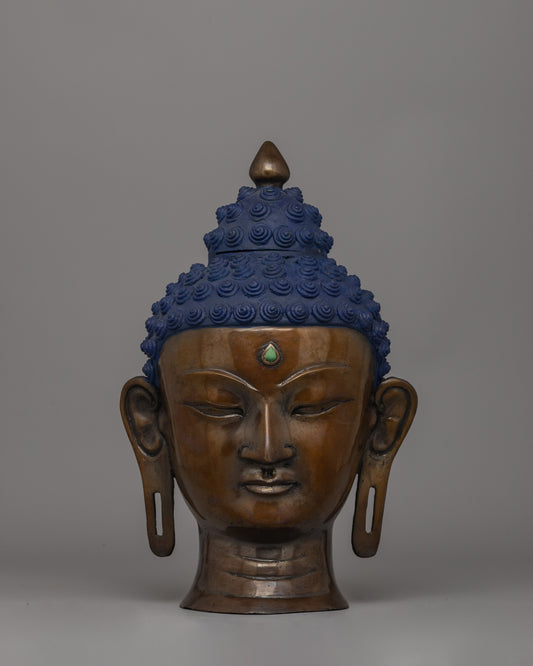 Bronze Buddha Head Statue