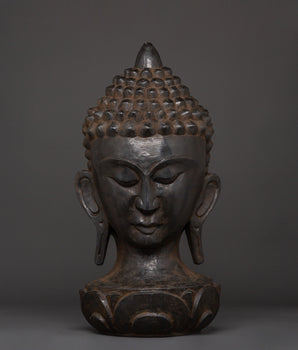 Wooden Buddha Head Decor
