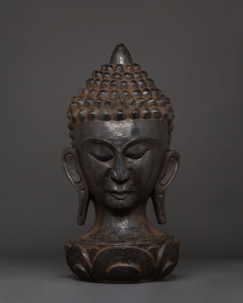 Wooden Buddha Head Decor