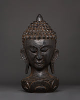 Wooden Buddha Head Decor