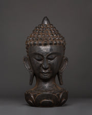 Wooden Buddha Head Decor