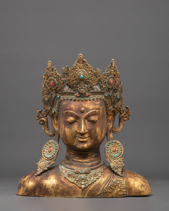 Handcrafted Gold Plated Buddha Head