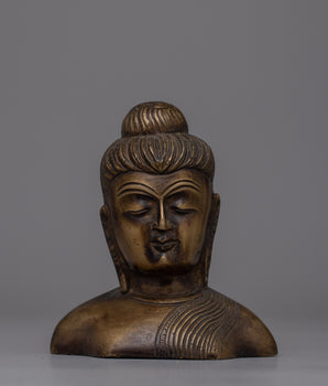 Sacred Brass Buddha Head