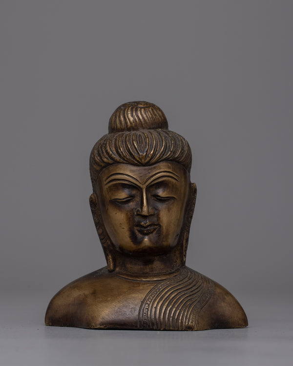 Sacred Brass Buddha Head