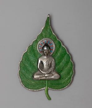 White Metal Buddha Leaf