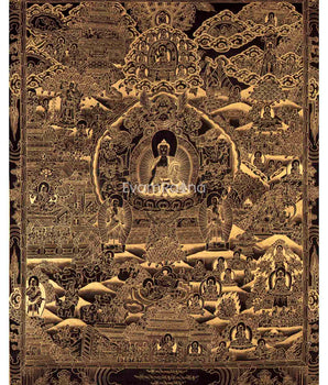 Gold Style Buddha Life Story Thangka