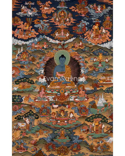 Original Hand-Painted Buddha Life Story Thangka