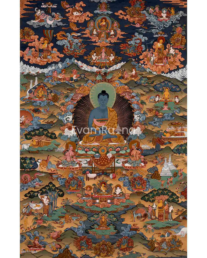 Original Hand-Painted Buddha Life Story Thangka