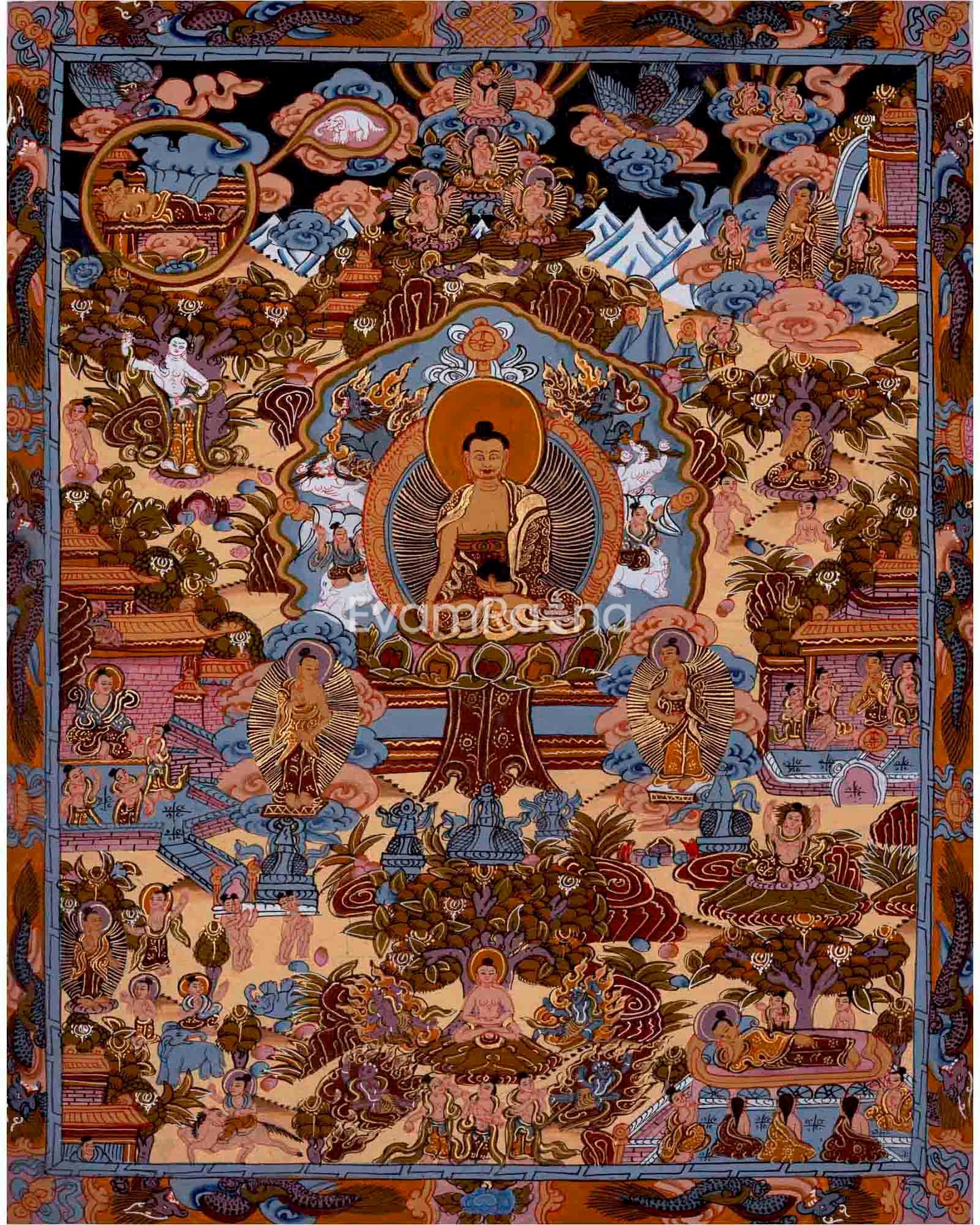 Buddha Life Story Thangka