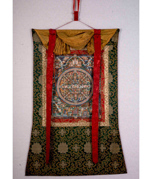 Buddha Mandala Thangka With Brocade