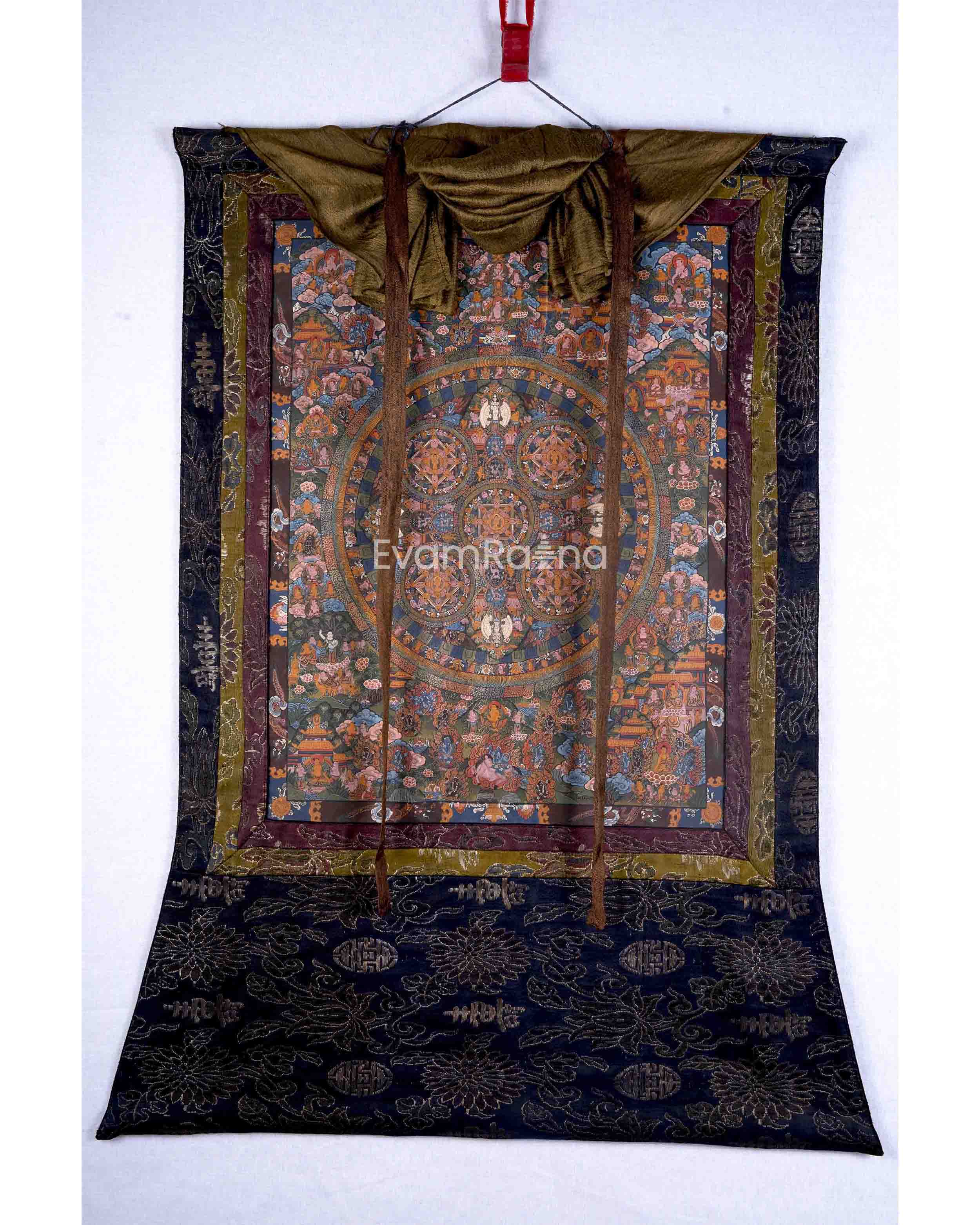 Vintage Buddha Mandala With Brocade