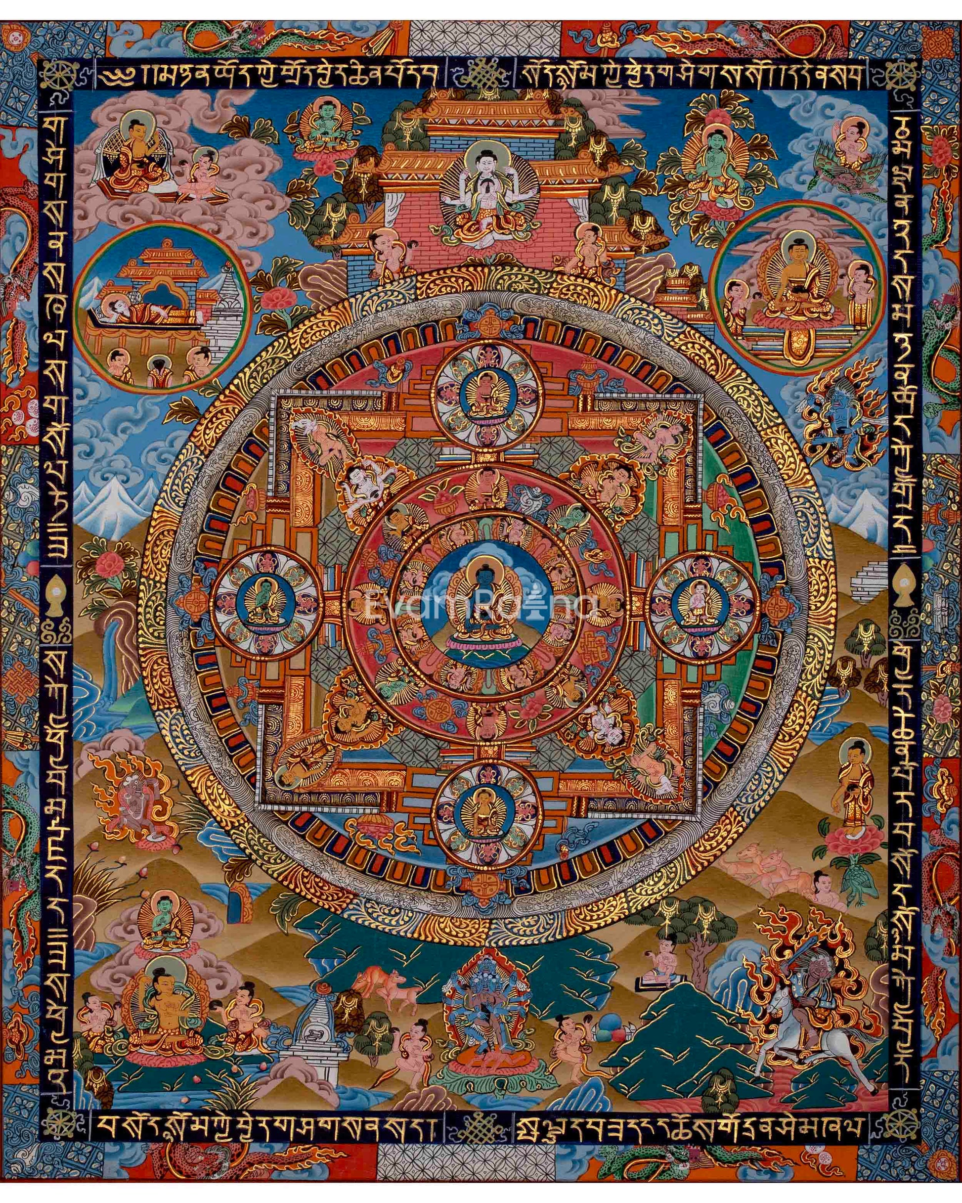 Medicine Buddha Mandala Thangka Painting